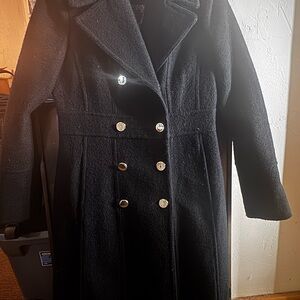 Guess Black Double-Breasted Trench Coat